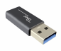 Preview: DINIC Adapter, USB A Stecker auf USB C Buchse, 3 Stück Alu, space grey